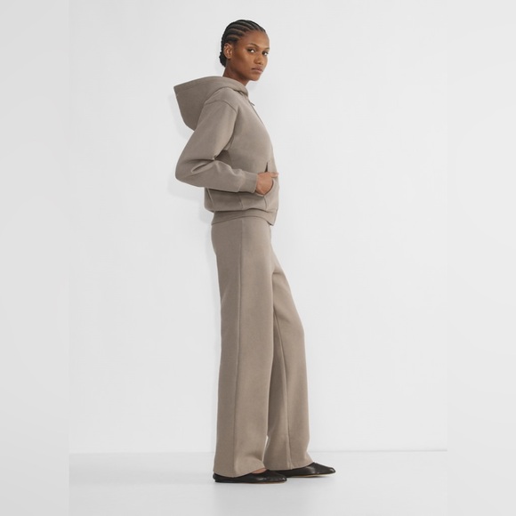 Aritzia sweat fleece taupe perfect zip hoodie sz xs xsmall worn once - Picture 9 of 12